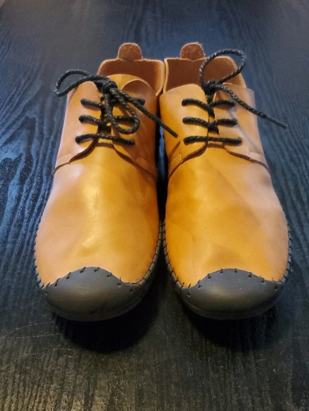 Men's Casual Leather Lace-Up Loafers in Tan